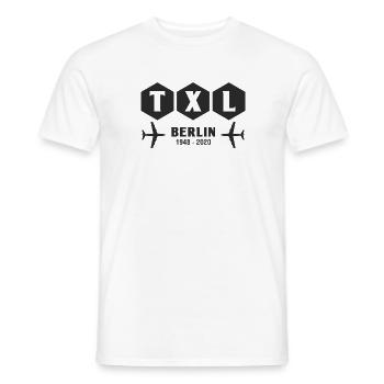 Chemise Berlin Tegel Airport TXL Closure 2020 - T-shirt homme - blanc - Devant - AI Model Male 178 dark (178cm)