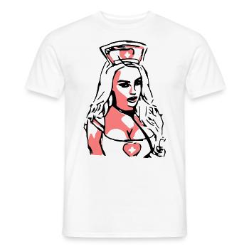 2reborn IMPFEN Krank sexy Krankenschwester Nurse 4 - Männer T-Shirt - Weiß - Vorne - AI Model Male 178 dark (178cm)