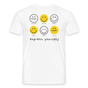 SmileyWorld Express Yourself Different Emotions - Men's T-Shirt - white - Front - AI Model Male 178 dark (178cm)