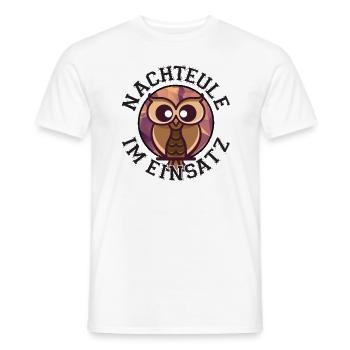 Nachteule im Einsatz Nachtdienst Eule - Männer T-Shirt - Weiß - Vorne - AI Model Male 178 dark (178cm)