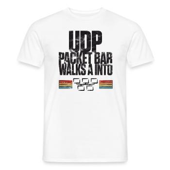 La barre de paquets UDP entre dans - T-shirt homme - blanc - Devant - AI Model Male 178 dark (178cm)