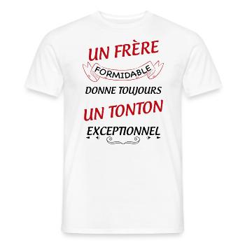 Tonton exceptionnel Frère Formidable Cadeau - T-shirt homme - blanc - Devant - AI Model Male 178 dark (178cm)
