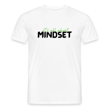 motivation quote it's all about Mindset typography - Men's T-Shirt - white - Front - AI Model Male 178 dark (178cm)