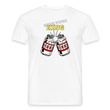 Beer Pong King - T-Shirt - T-shirt homme - blanc - Devant - AI Model Male 178 dark (178cm)