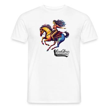 Vaulting Vaulting Horse Acrobatics Riding - Men's T-Shirt - white - Front - AI Model Male 178 dark (178cm)