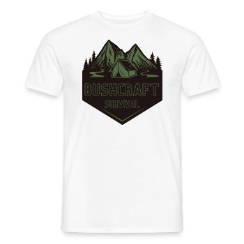 Survie en bushcraft - T-shirt homme - blanc - Devant - AI Model Male 178 dark (178cm)