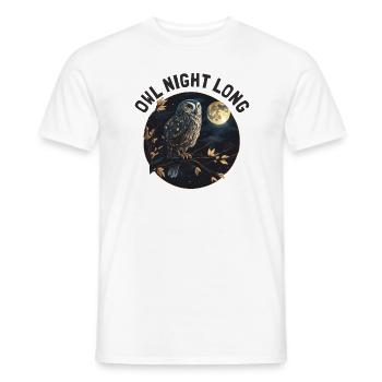 Owl Night Long Night Owl Owl Night Service - T-shirt homme - blanc - Devant - AI Model Male 178 dark (178cm)