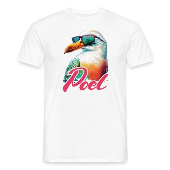Poel holiday cool colorful seagull with sunglasses - Men's T-Shirt - white - Front - AI Model Male 178 dark (178cm)