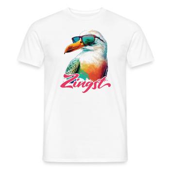 Zingst Urlaub coole bunte Möwe mit Sonnenbrille - Männer T-Shirt - Weiß - Vorne - AI Model Male 178 dark (178cm)