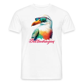 Boltenhagen vacances mouette fraîche avec des lunettes de soleil - T-shirt homme - blanc - Devant - AI Model Male 178 dark (178cm)