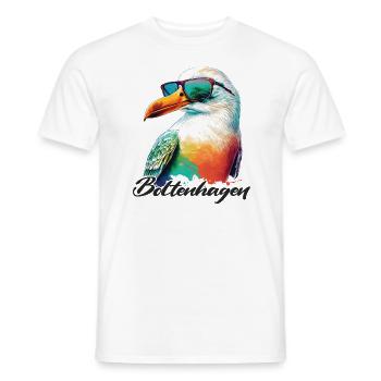 Boltenhagen vacances mouette fraîche avec des lunettes de soleil - T-shirt homme - blanc - Devant - AI Model Male 178 dark (178cm)