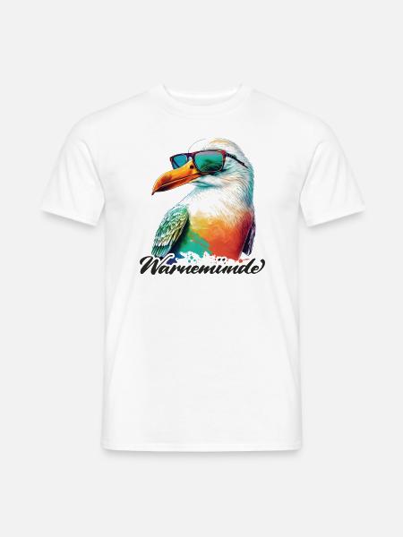 Warnemünde ferie cool måge med solbriller - Mænd T-shirt - hvid