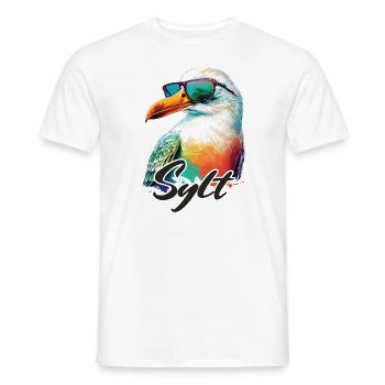 Sylt vacances mouette colorée fraîche avec des lunettes de soleil - T-shirt homme - blanc - Devant - AI Model Male 178 dark (178cm)