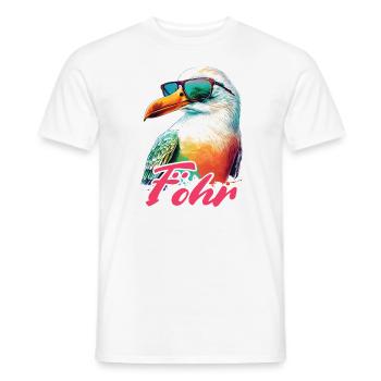Föhr Urlaub coole bunte Möwe mit Sonnenbrille - Männer T-Shirt - Weiß - Vorne - AI Model Male 178 dark (178cm)