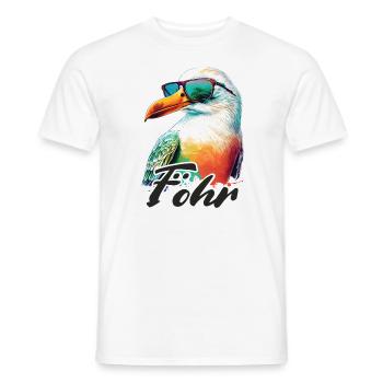 Föhr Urlaub coole bunte Möwe mit Sonnenbrille - Männer T-Shirt - Weiß - Vorne - AI Model Male 178 dark (178cm)
