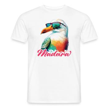 Madeira Urlaub coole bunte Möwe mit Sonnenbrille - Männer T-Shirt - Weiß - Vorne - AI Model Male 178 dark (178cm)