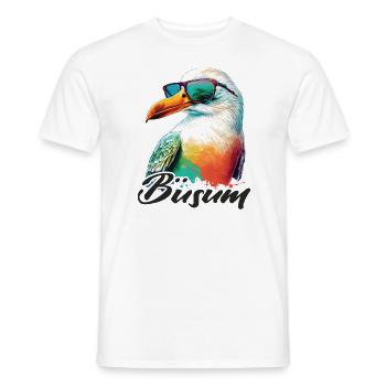 Büsum Urlaub coole bunte Möwe mit Sonnenbrille - Männer T-Shirt - Weiß - Vorne - AI Model Male 178 dark (178cm)