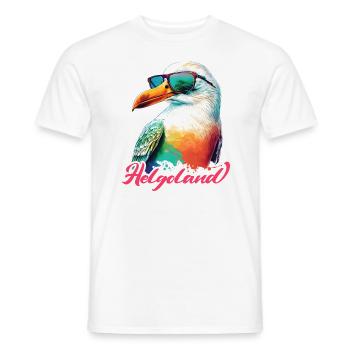 Heligoland holiday cool colorful seagull with sunglasses - Men's T-Shirt - white - Front - AI Model Male 178 dark (178cm)