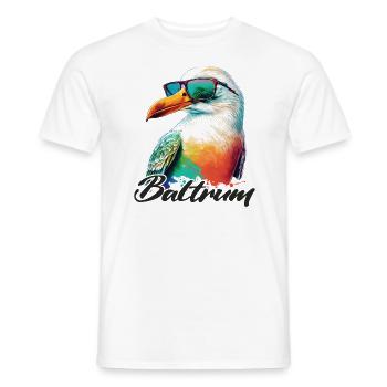 Baltrum Urlaub coole bunte Möwe mit Sonnenbrille - Männer T-Shirt - Weiß - Vorne - AI Model Male 178 dark (178cm)