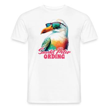 Sankt Peter Ording Holiday Seagull avec lunettes de soleil - T-shirt homme - blanc - Devant - AI Model Male 178 dark (178cm)