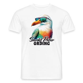 Sankt Peter Ording Holiday Seagull avec lunettes de soleil - T-shirt homme - blanc - Devant - AI Model Male 178 dark (178cm)