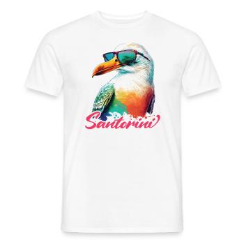 Santorini Greece Holiday Seagull Sunglasses - Men's T-Shirt - white - Front - AI Model Male 178 dark (178cm)