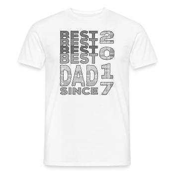 Best dad in the world since 2017 Father's Day birthday - Men's T-Shirt - white - Front - AI Model Male 178 dark (178cm)