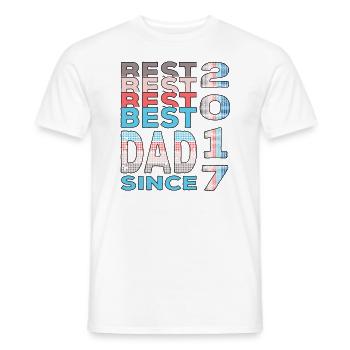 Best dad in the world since 2017 Father's Day birthday - Men's T-Shirt - white - Front - AI Model Male 178 dark (178cm)