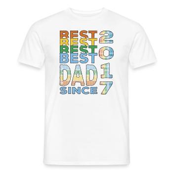 Best dad in the world since 2017 Father's Day birthday - Men's T-Shirt - white - Front - AI Model Male 178 dark (178cm)