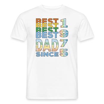 Meilleur papa du monde depuis 1975 anniversaire de la fête des pères - T-shirt homme - blanc - Devant - AI Model Male 178 dark (178cm)