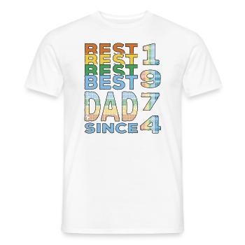 Meilleur papa du monde depuis 1974 anniversaire de la fête des pères - T-shirt homme - blanc - Devant - AI Model Male 178 dark (178cm)
