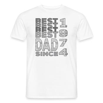 Meilleur papa du monde depuis 1974 anniversaire de la fête des pères - T-shirt homme - blanc - Devant - AI Model Male 178 dark (178cm)
