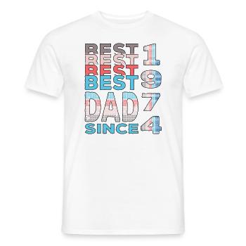 Meilleur papa du monde depuis 1974 anniversaire de la fête des pères - T-shirt homme - blanc - Devant - AI Model Male 178 dark (178cm)