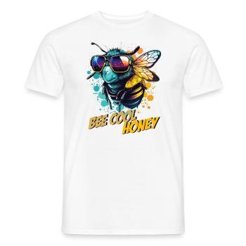 Bourdon graffiti avec lunettes de soleil Bee Cool Honey - T-shirt homme - blanc - Devant - AI Model Male 178 dark (178cm)