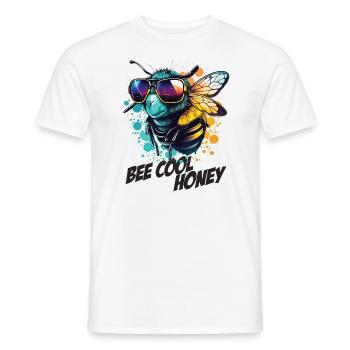 Graffiti Hummel mit Sonnenbrille Bee Cool Honey - Männer T-Shirt - Weiß - Vorne - AI Model Male 178 dark (178cm)