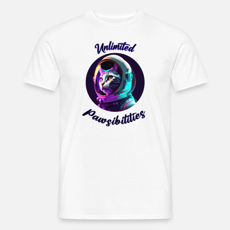 Space Cat - Unlimited Pawsibilities - Männer T-Shirt - Weiß