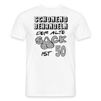 Geburtstag 50 Schonend behandeln Alter Sack ist 50 - Männer T-Shirt - Weiß - Vorne - AI Model Male 178 dark (178cm)