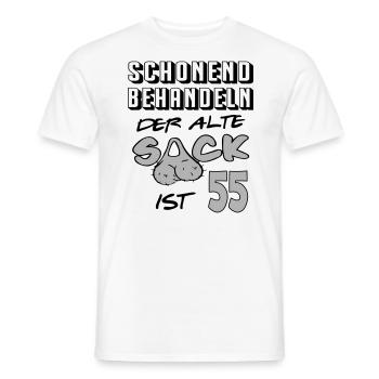 Geburtstag 55 Schonend behandeln Alter Sack ist - Männer T-Shirt - Weiß - Vorne - AI Model Male 178 dark (178cm)