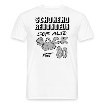 Geburtstag 80 Schonend behandeln Alter Sack ist 80 - Männer T-Shirt - Weiß - Vorne - AI Model Male 178 dark (178cm)