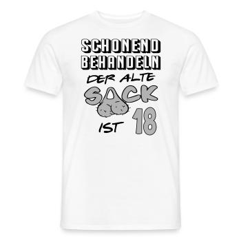 Geburtstag 18 Schonend behandeln Alter Sack ist 18 - Männer T-Shirt - Weiß - Vorne - AI Model Male 178 dark (178cm)