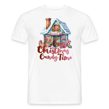Cozy Christmas Candy Time Christmas Cookies - Men's T-Shirt - white - Front - AI Model Male 178 dark (178cm)