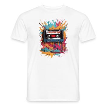 Retro 80s Mixed Tape Vintage Graffiti - Men's T-Shirt - white - Front - AI Model Male 178 dark (178cm)