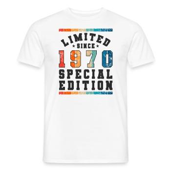 Limited Edition since 1970 Birthday Gift - Men's T-Shirt - white - Front - AI Model Male 178 dark (178cm)