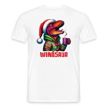 Winosaur Dino Raptor Velociraptor boit du vin chaud - T-shirt homme - blanc - Devant - AI Model Male 178 dark (178cm)