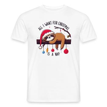 Faultier Sloth All I want for Christmas is a nap - Männer T-Shirt - Weiß - Vorne - AI Model Male 178 dark (178cm)
