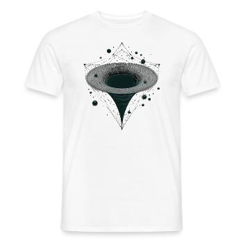 Black Hole Funnel in Space - Men's T-Shirt - white - Front - AI Model Male 178 dark (178cm)
