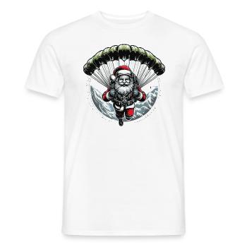 Skydiving Santa Advent Adventure Jump - Men's T-Shirt - white - Front - AI Model Male 178 dark (178cm)