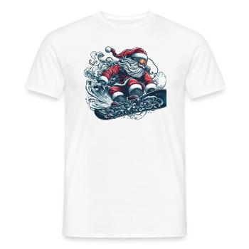 Santa Clause Snowboard Ride - Männer T-Shirt - Weiß - Vorne - AI Model Male 178 dark (178cm)