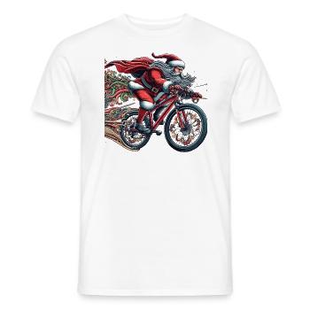 Père Noël Vélo de descente Noël - T-shirt homme - blanc - Devant - AI Model Male 178 dark (178cm)