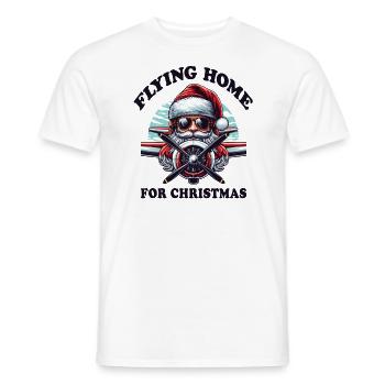 Pilot Santa Flying Home for Christmas Airplane - Men's T-Shirt - white - Front - AI Model Male 178 dark (178cm)